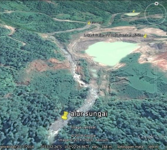 Citra Aliran Sungai di Daerah Tambang