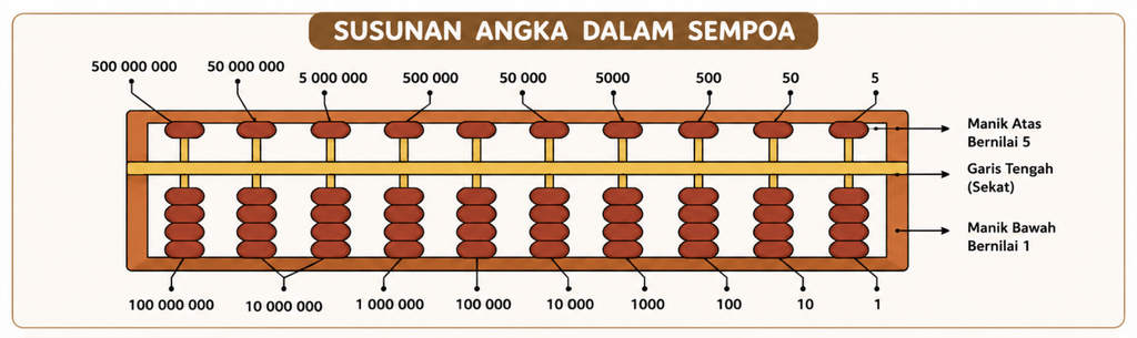 susunan angka dalam sempoa