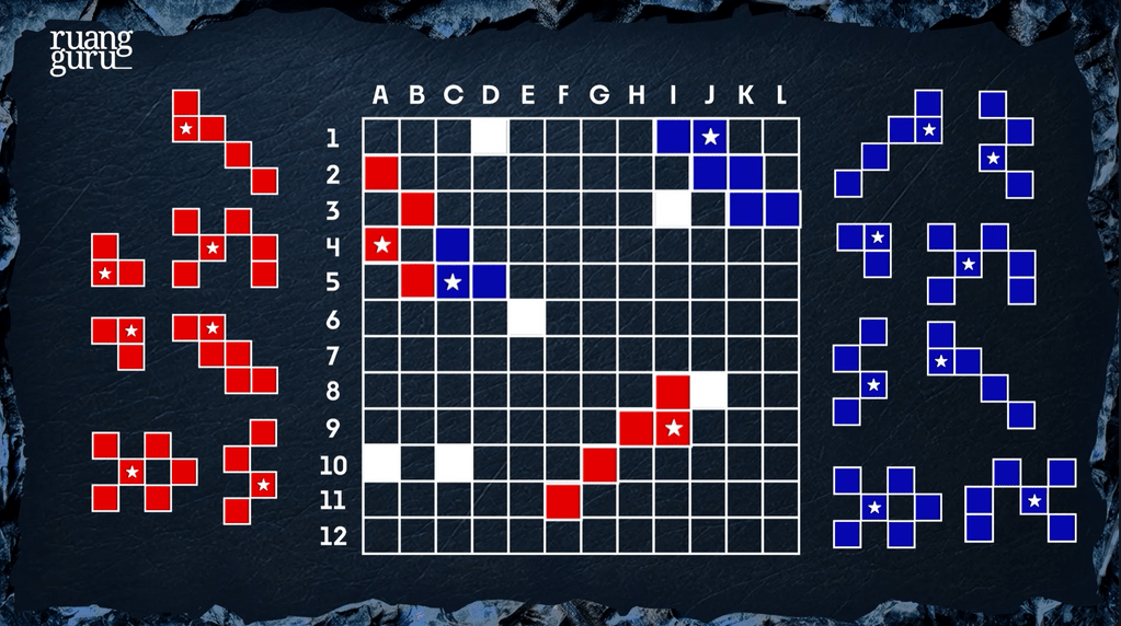grid dan blok di game Invisible Collision