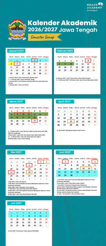 kalender pendidikan jawa tengah semester genap