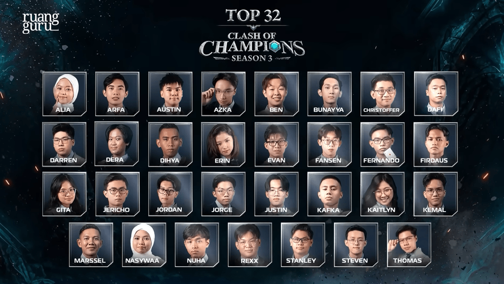 daftar top 32 clash of champions season 3