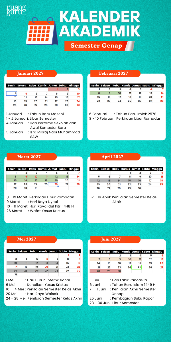 kalender akademik semester genap 2026-2027