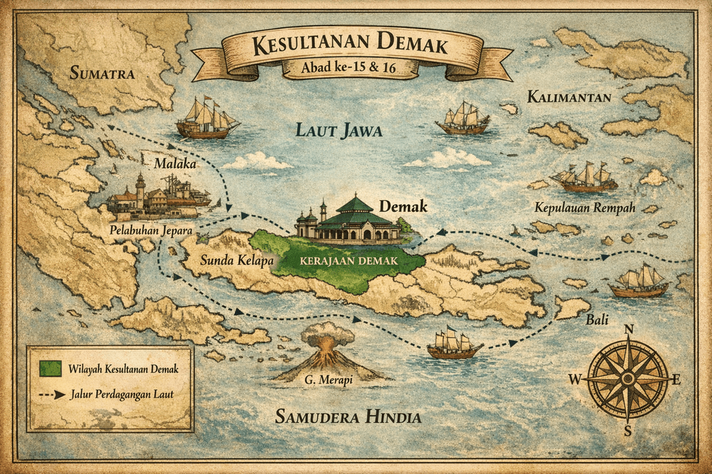 Ilustrasi Peta Kesultanan Demak