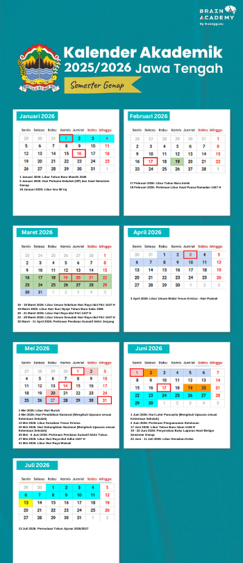 kalender pendidikan jawa tengah semester genap
