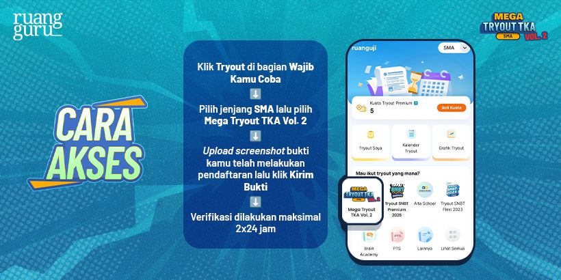 cara akses mega tryout tka sma ruangguru