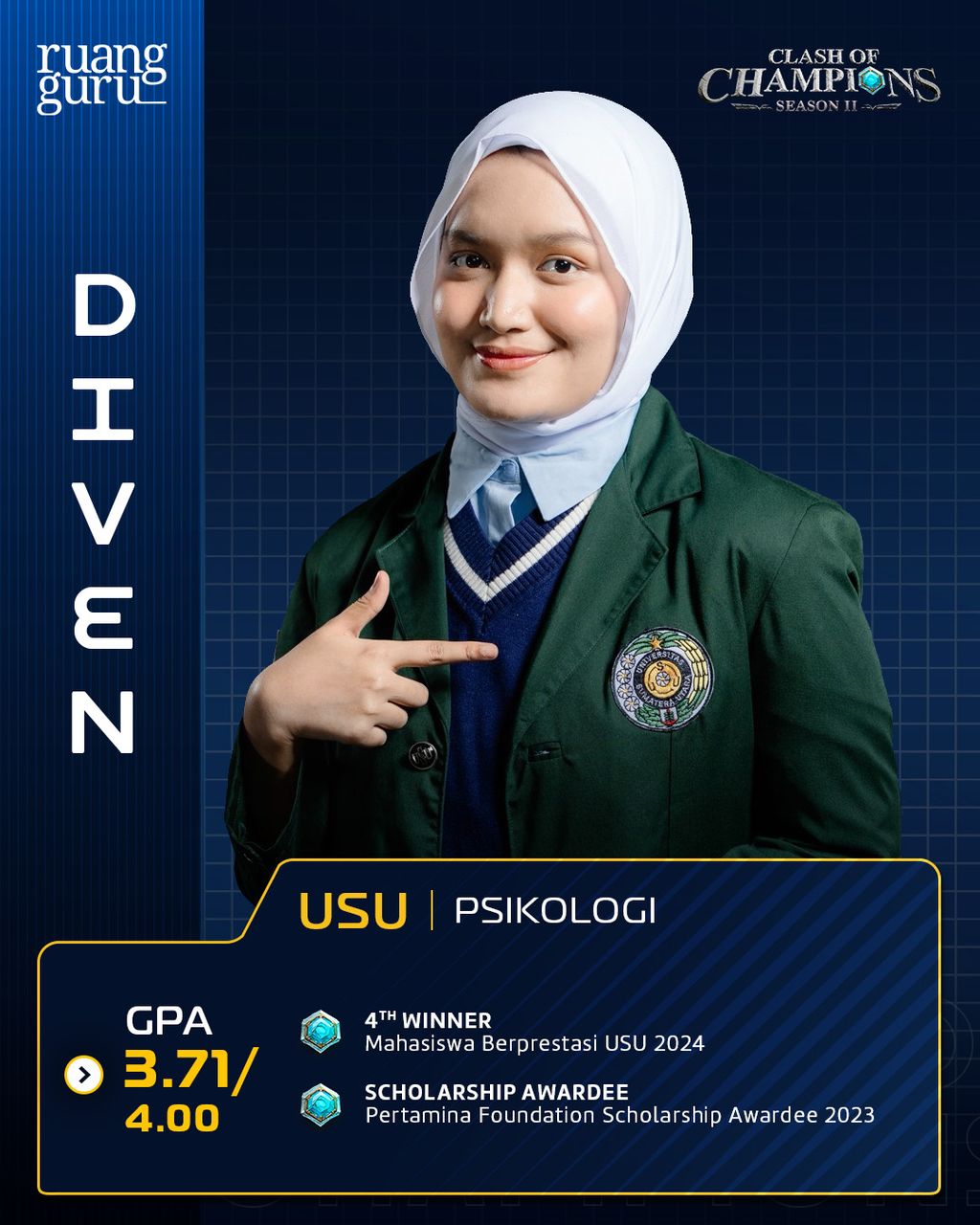 profil Diven - peserta clash of champions