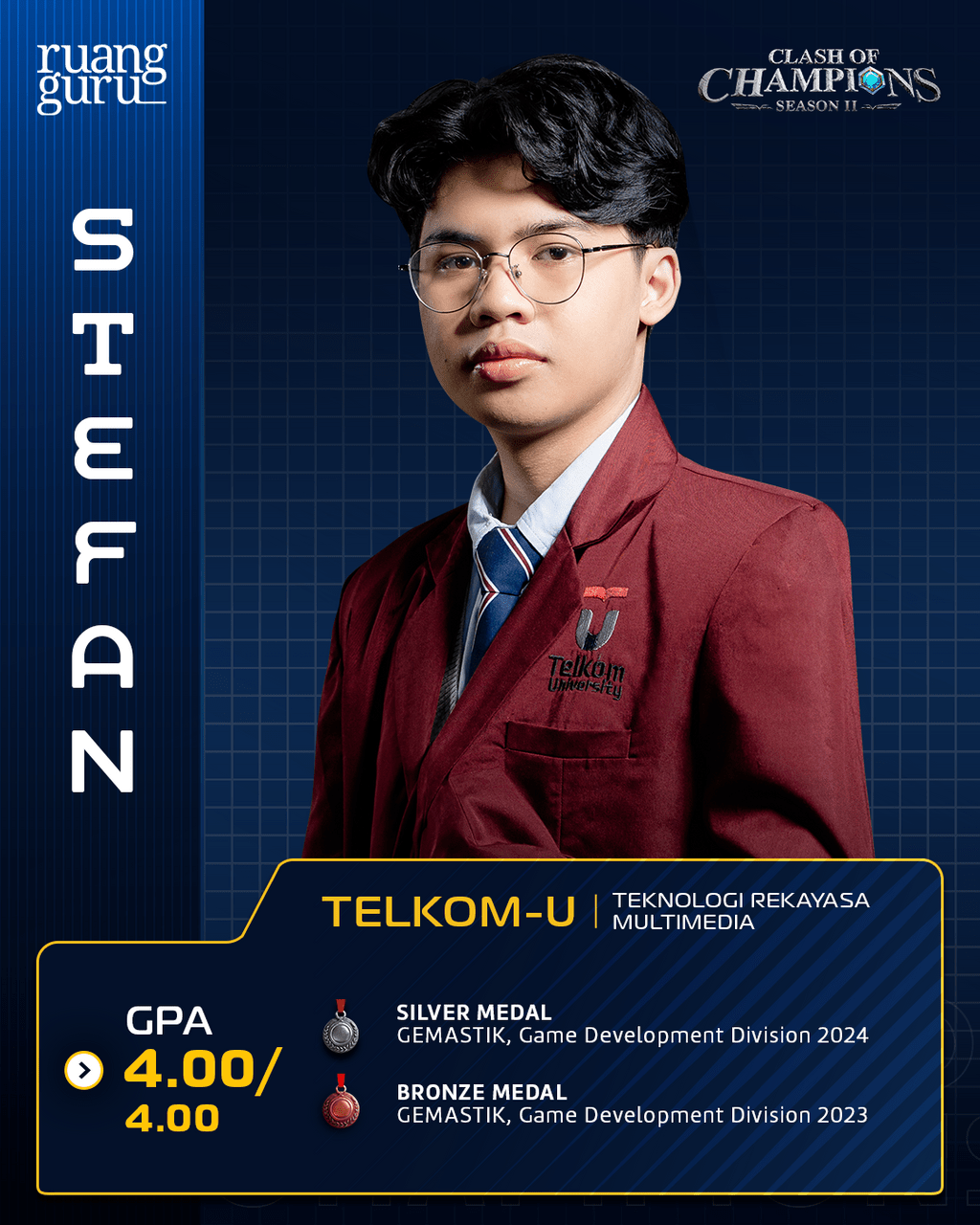profil stefan - peserta clash of champions