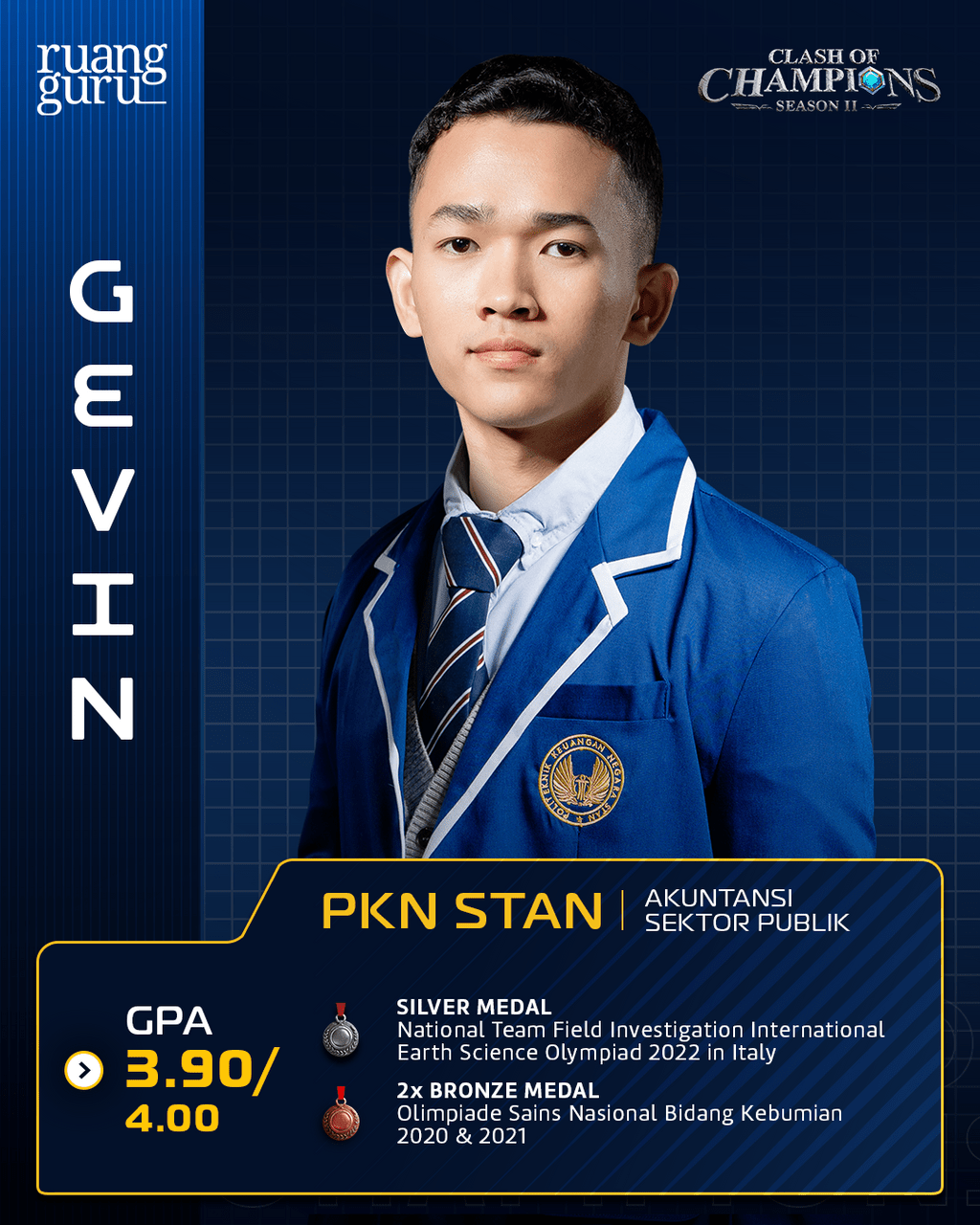 profil gevin - peserta clash of champions