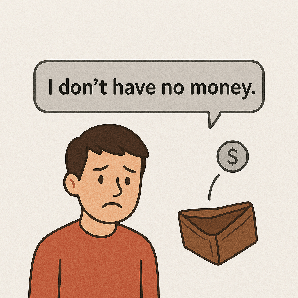 contoh double negative atau kalimat ganda dalam bahasa inggris