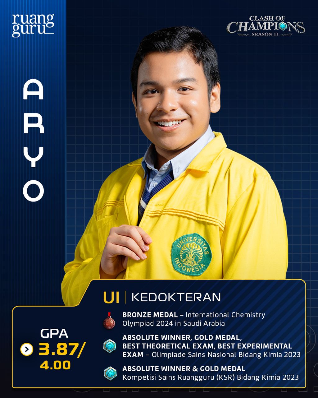 profil Aryo - peserta coc season 2