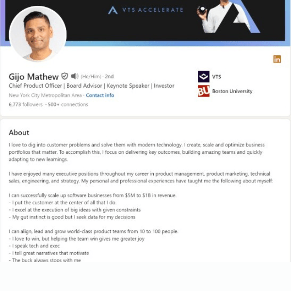 Contoh LinkedIn Profile