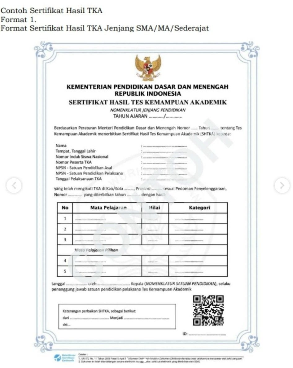 contoh sertifikat tka sma/ma