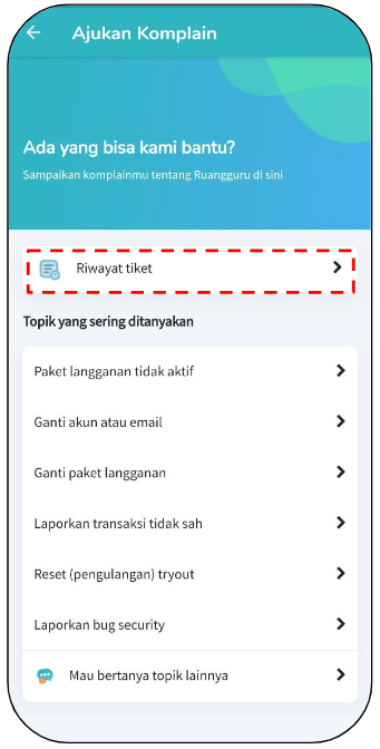 Screenshot Riwayat Tiket