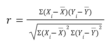 rumus koefisien korelasi pearson