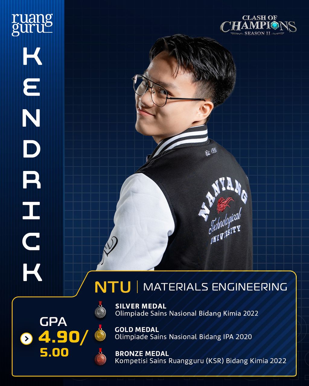 profil kendrick - peserta coc season 2