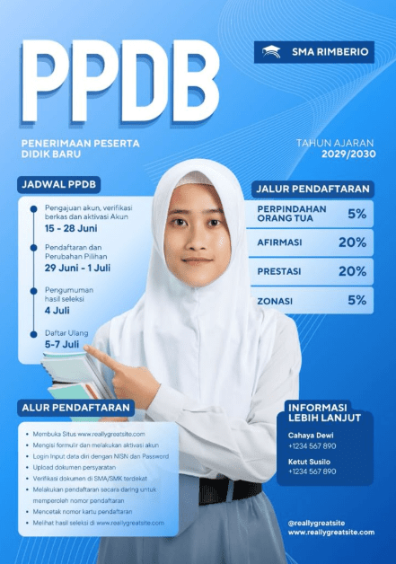 Contoh Poster Penerimaan Siswa Baru