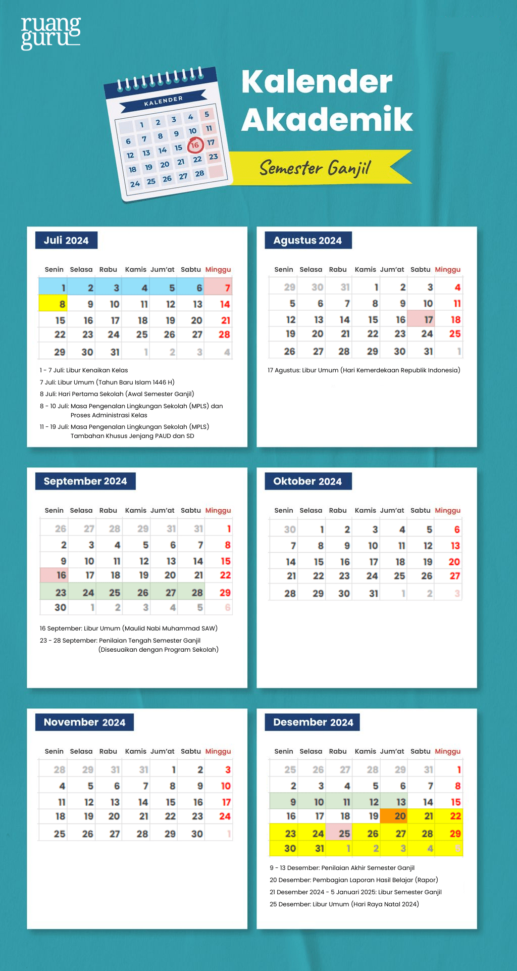 Kalender Akademik Semester Ganjil 2024-2025