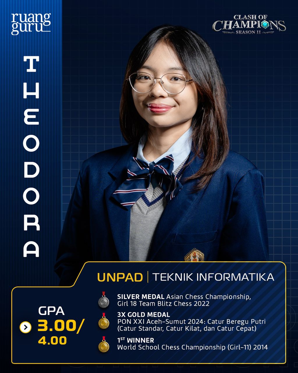 profil Theodora - peserta clash of champions