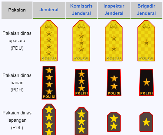 Pangkat polisi Perwira Tinggi