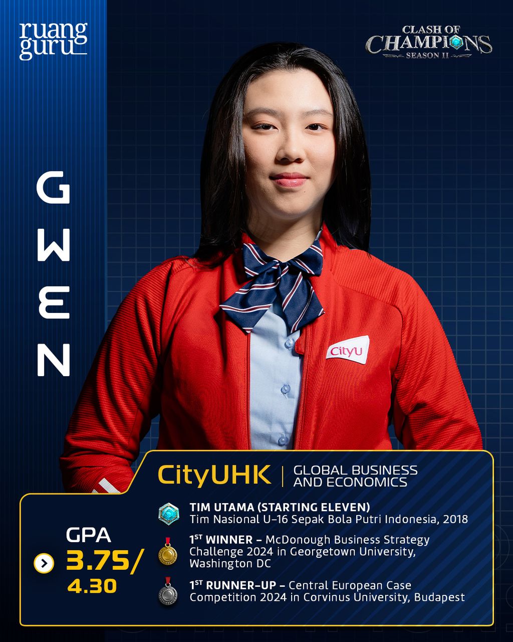 profil gwen - peserta coc season 2
