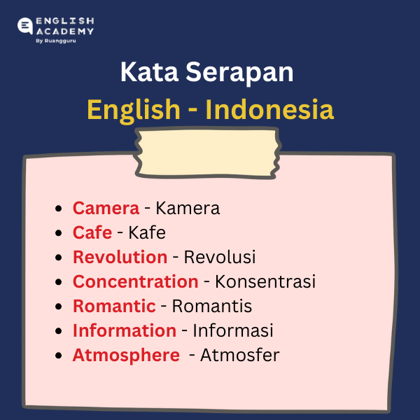 Kata Serapan English - Indonesia