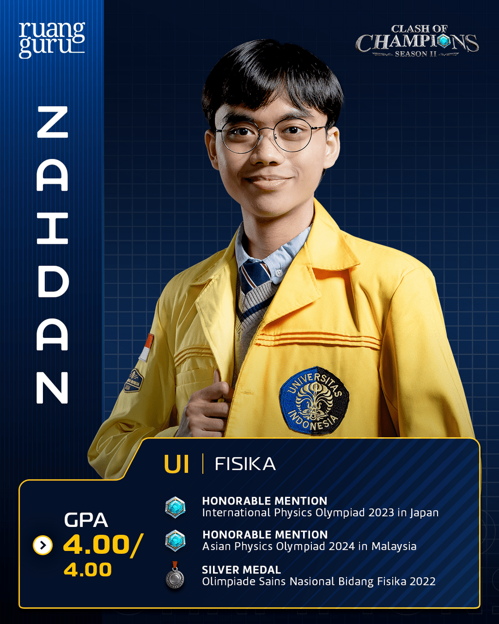 profil zaidan - peserta clash of champions