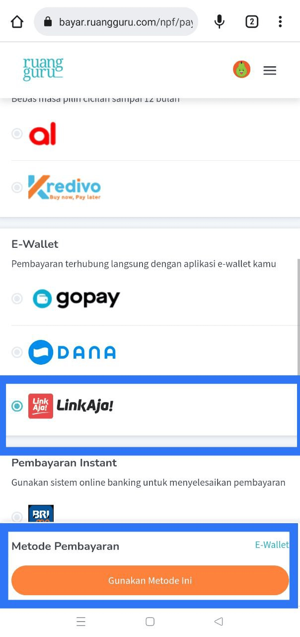 Metode pembayaran LinkAja