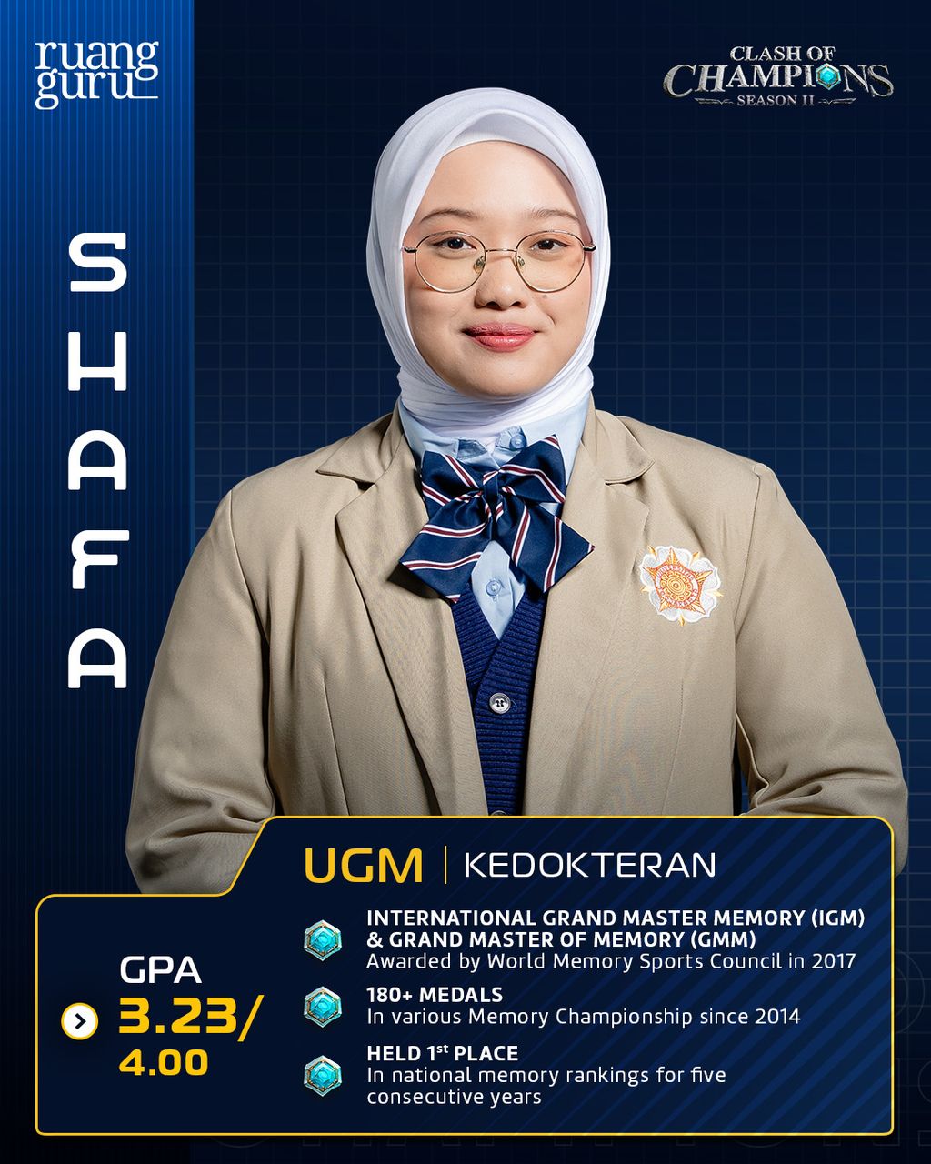 profil shafa - peserta clash of champions
