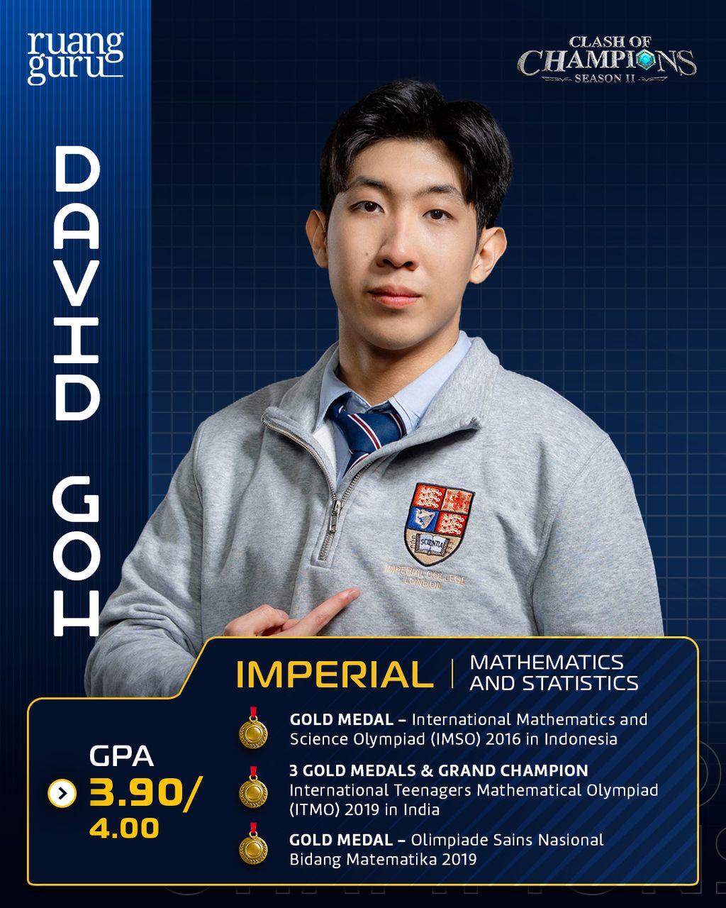 Profil David Goh - Peserta Clash of Champions