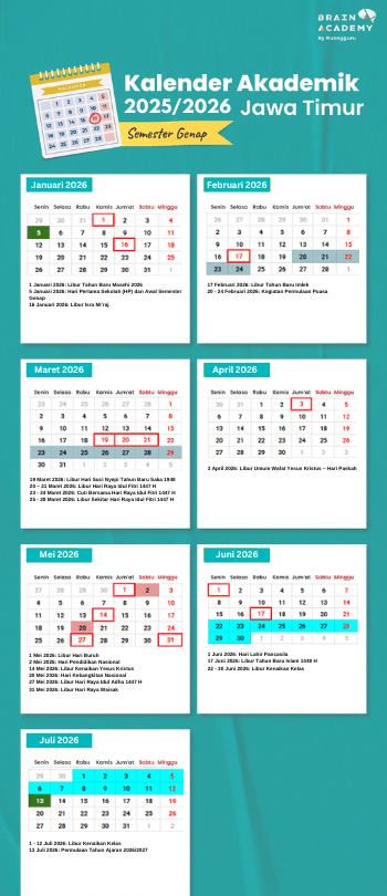 kalender pendidikan jawa timur semester genap