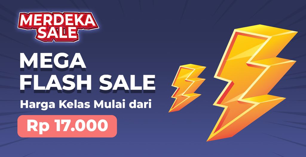 Banner Event Mega Flash Sale Merdeka Sale Skill Academy