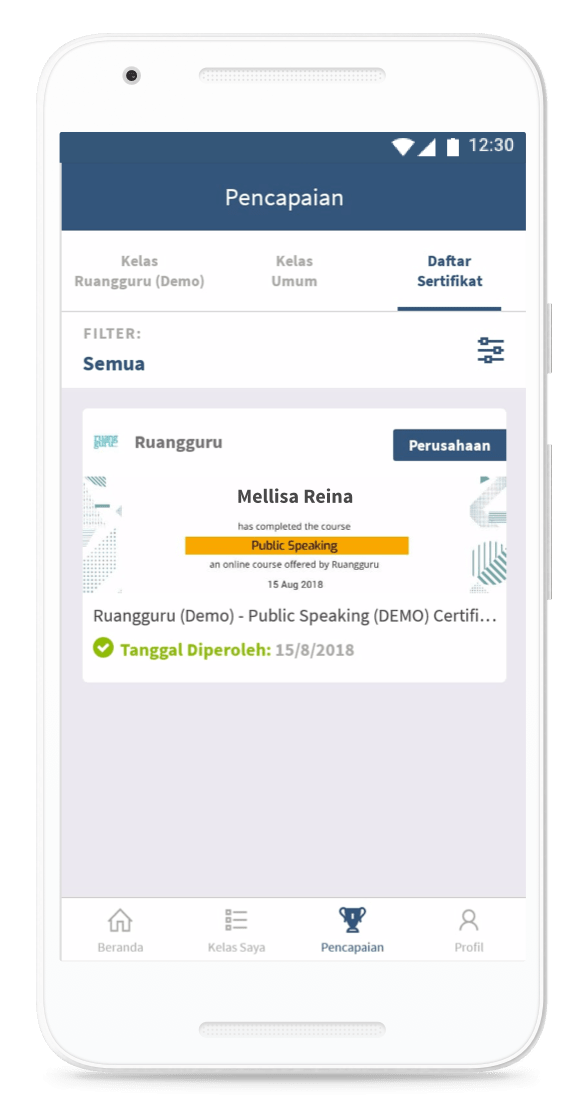 Sertifikat LMS Ruangkerja